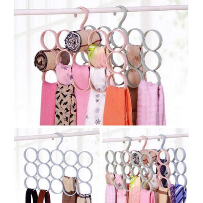 15 Ring Hole Hanger Tie Belt Storage Organizer