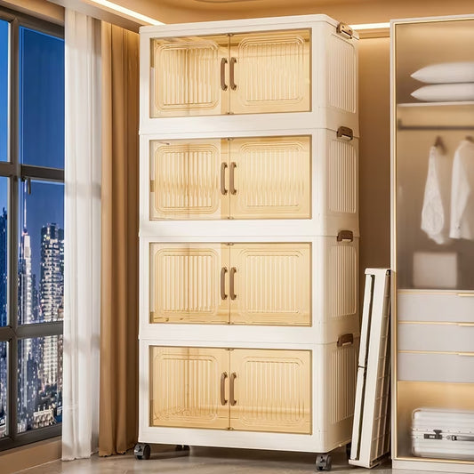 Imported Foldable Plastic Wardrobe Storage Cabinet | 3-5 Layer Folding Locker Organizer