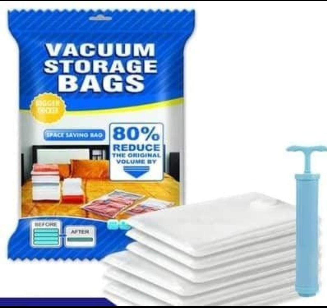 5-piece vacuum storage bags with hand pump