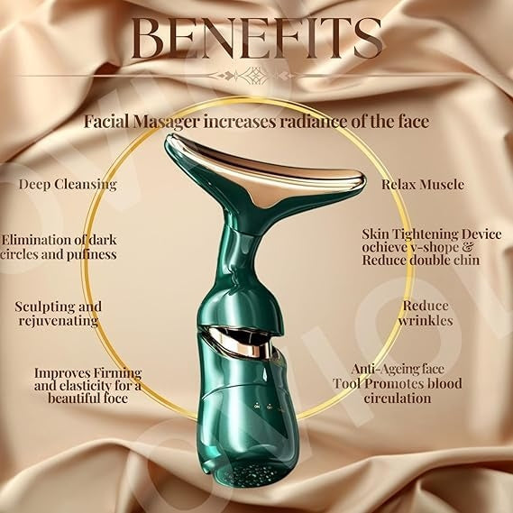 3-in-1 Rechargable Microcurrent Face Massager | Facial, Neck & Eye Lifting Beauty Device