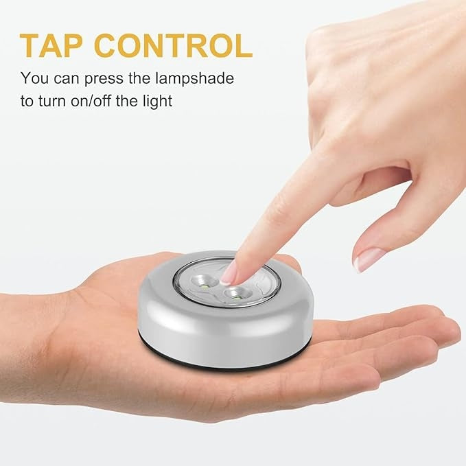 LED Tap Touch Light | Wireless Stick-On 3 LED Night Lamp for Kitchen, Closet & Home – Runstore.pk