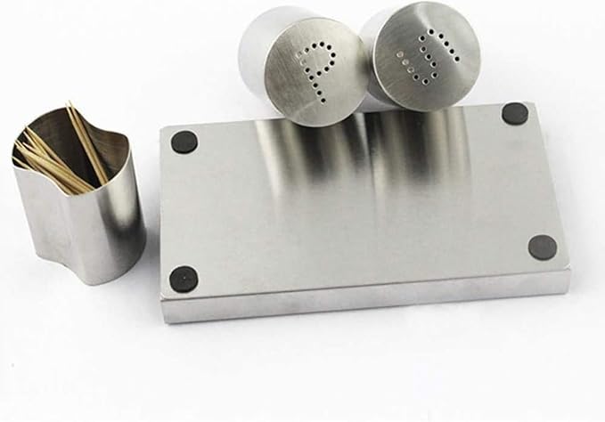 Stainless Steel Salt, Pepper & Toothpick Holder Set