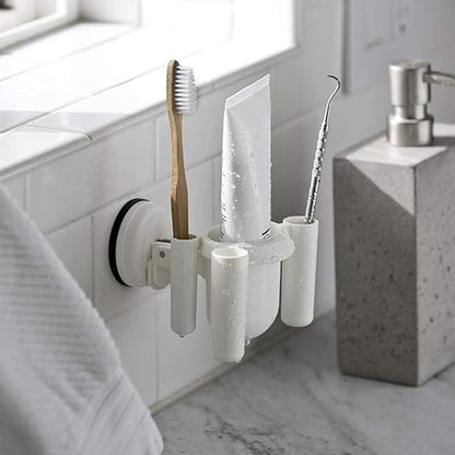 Drill-Free Toothbrush Organizer Bathroom Storage Shelf