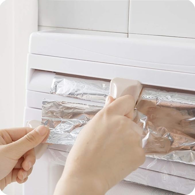 4-in-1 Kitchen Roll Dispenser – Wall-Mounted Cutter & Towel Holder