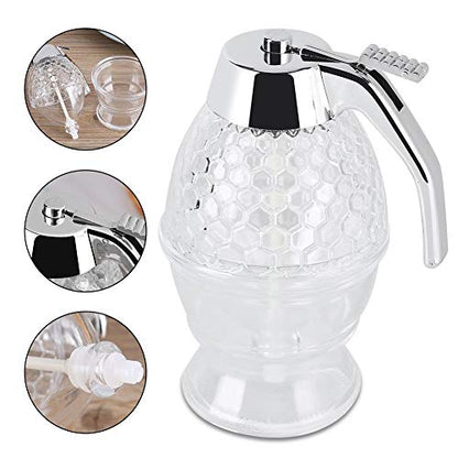 Portable Glass Honey Dispenser With Stand