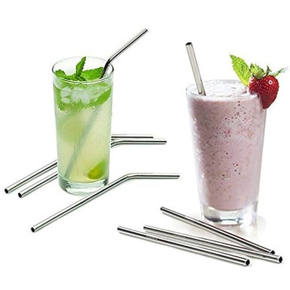 Pack of 5 Reusable Stainless Steel Drinking Straws