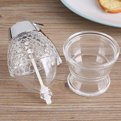 Portable Glass Honey Dispenser With Stand