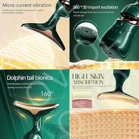 3-in-1 Rechargable Microcurrent Face Massager | Facial, Neck & Eye Lifting Beauty Device