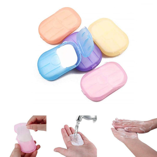 20pcs Mini Paper Soap for Travel, Camping & Outdoor Use