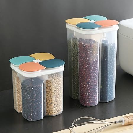 2300ml 4 Portion Large Plastic Storage Jar