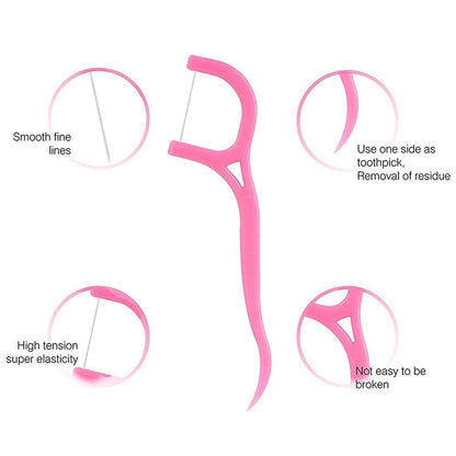 Toothpick Dental Floss Small Portable Teeth Stick Plastic Tooth Picks - 20Pcs