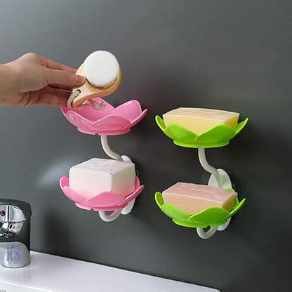 Wall-Mounted Lotus Soap Box – Double Layer Tray