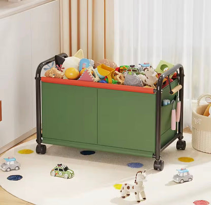 Kids Toy Storage Box with 4 Wheels Rolling Organizer