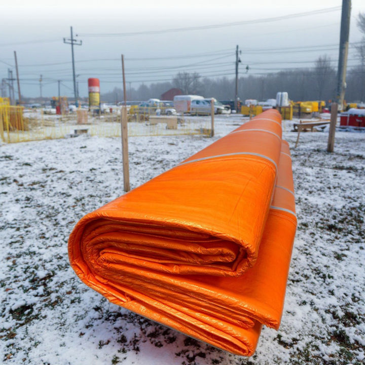 Heavy-Duty Orange PVC Tarpaulin – Waterproof Tarpal Sheet