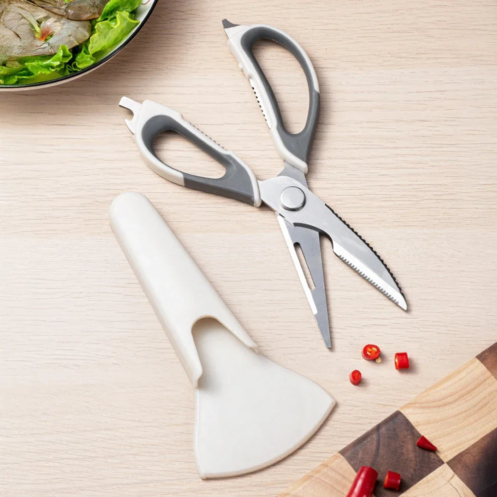 6-in-1 Stainless Steel Kitchen Scissors with Stand