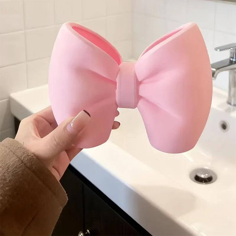 Creative Bow Toothbrush Holder Stand – Cute Bathroom Organizer