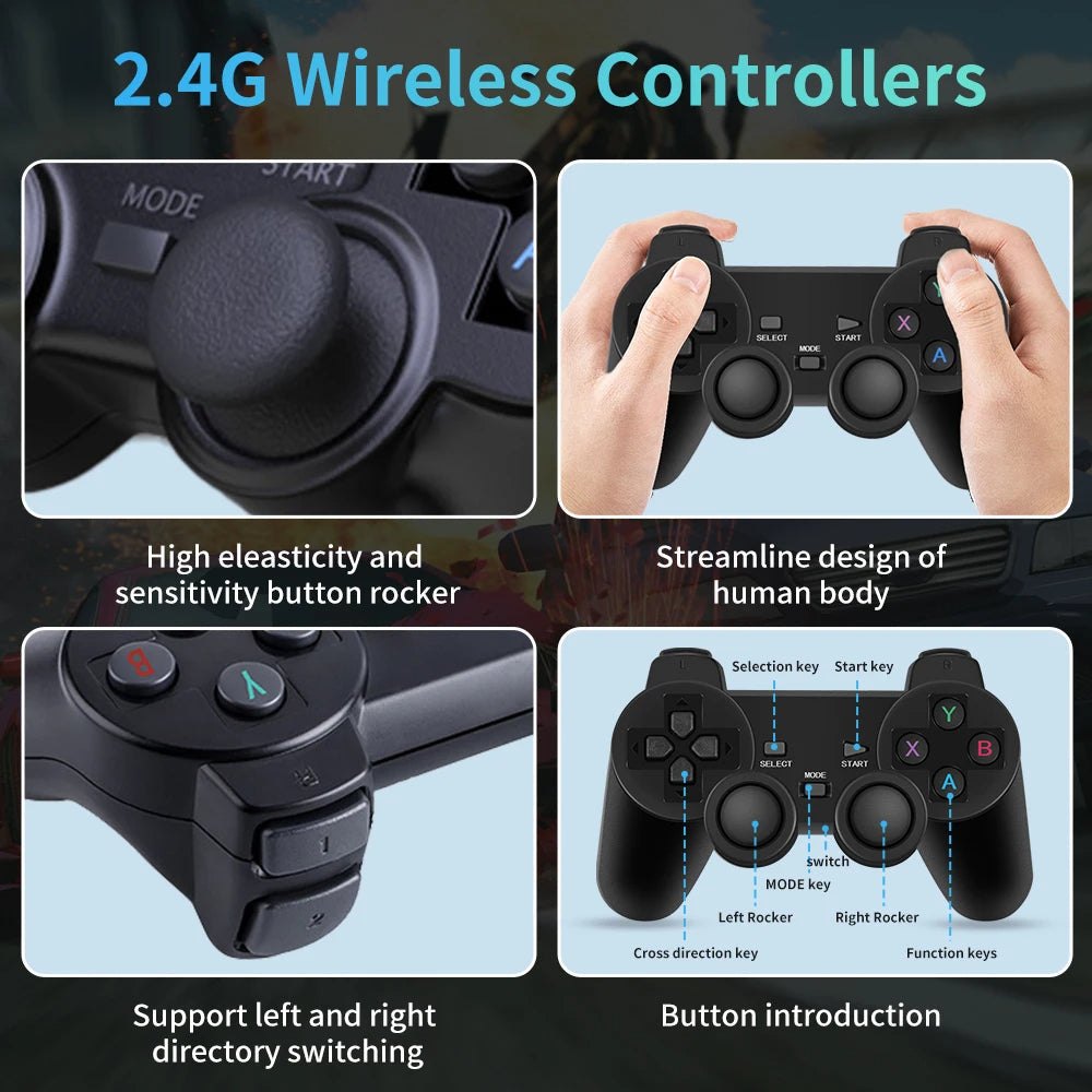 Wireless Gamepad with 2 Controllers & 10K+ Games