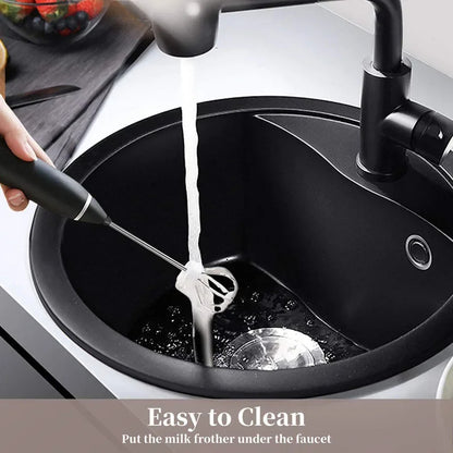 Electric Milk Frother Handheld USB Rechargeable Coffee Mixer