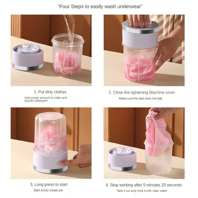 Portable Mini Washing Machine for Underwear and Socks