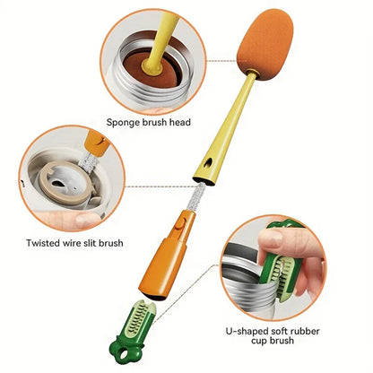 3-in-1 Cartoon Carrot Bottle Brush Set