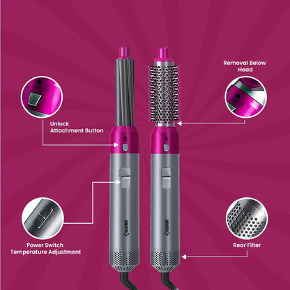 5 in 1 Hair Straightener Brush  Hair Curler Hair Dryer