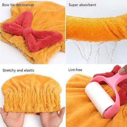 Super Absorbent Hair Towel Wrap – Quick Dry Coral Velvet Hair Cap