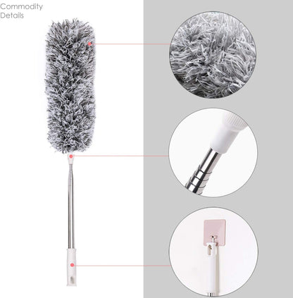 Extendable Stainless Steel Microfiber Duster with Long Handle (100cm)