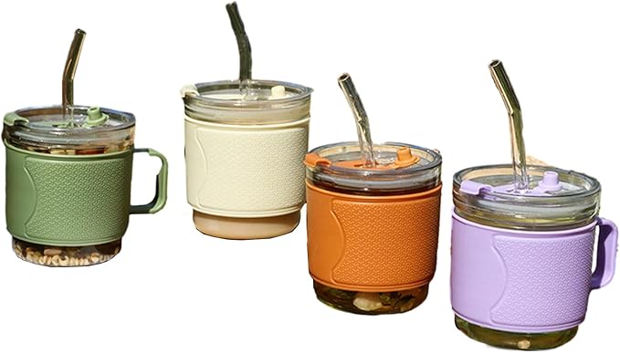 Heat-Resistant Glass Sipper Cup with Handle – Insulated Mini Mug