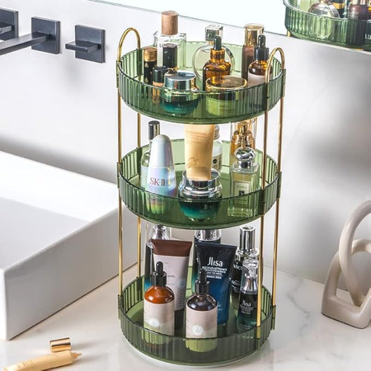 360° Rotating Vanity Makeup Organizer Shelf