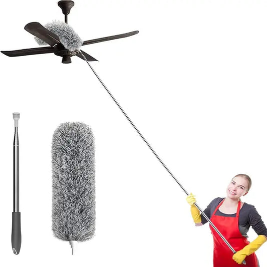 Extendable Stainless Steel Microfiber Duster with Long Handle (100cm)