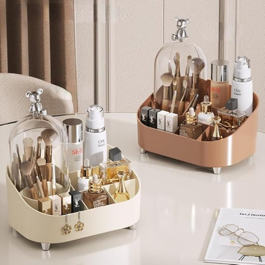 Makeup Organizer with Lid for Vanity Storage
