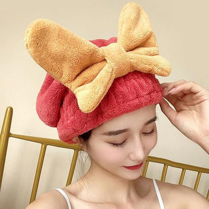 Super Absorbent Hair Towel Wrap – Quick Dry Coral Velvet Hair Cap