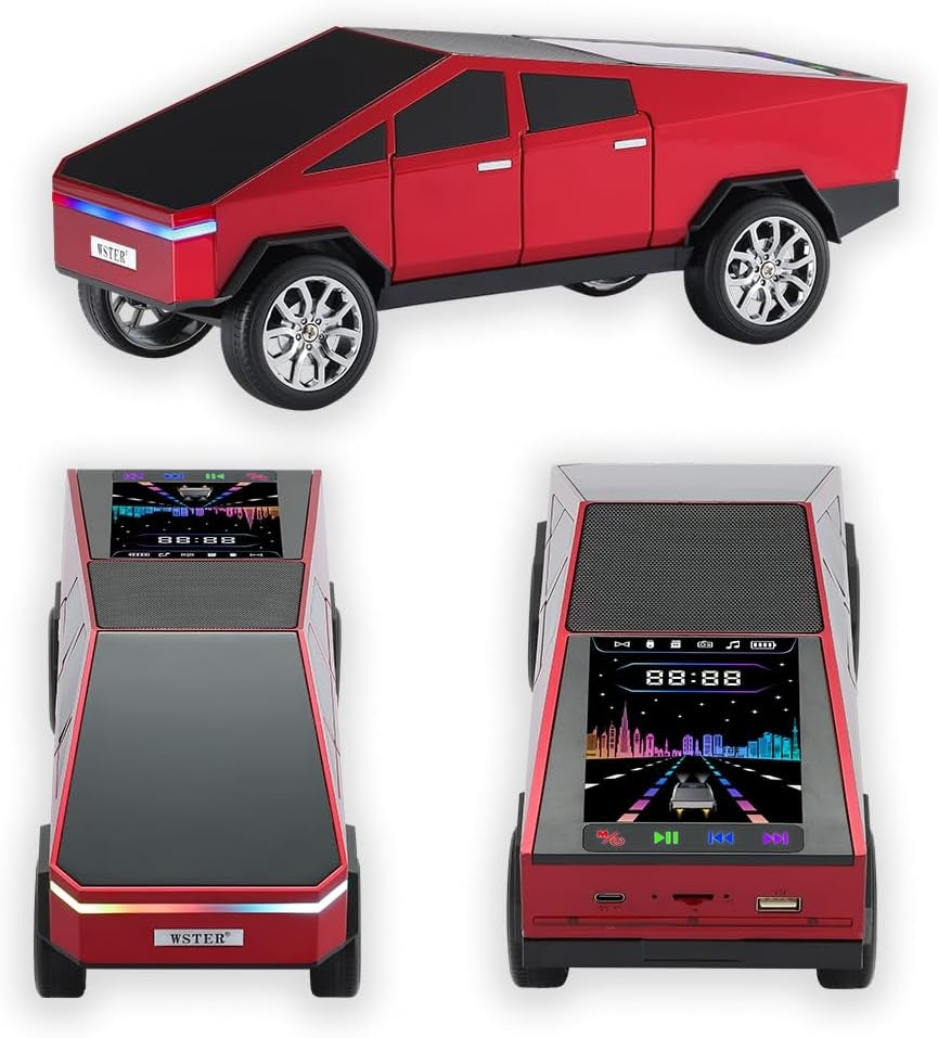 WS-580 Tesla Cyber Truck Bluetooth Pickup Truck Speaker | LED Display, TWS & FM Radio