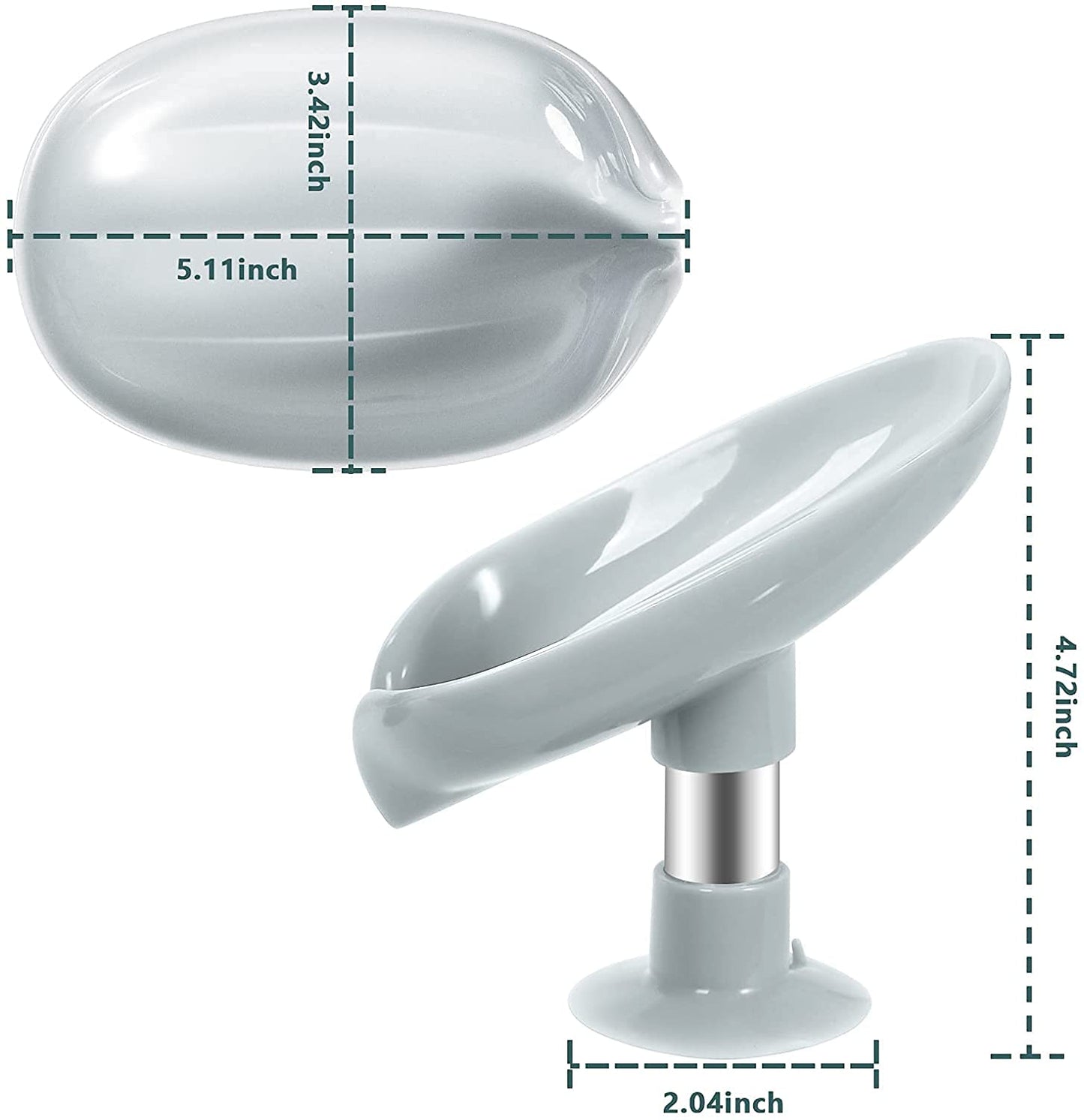 Leaf-Shaped Self-Draining Plastic Soap Holder