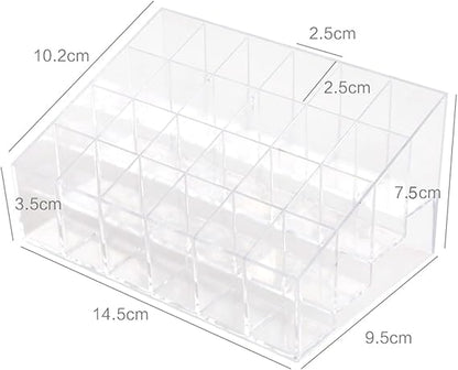 24-Slot Clear Lipstick Holder Makeup Organizer Stand