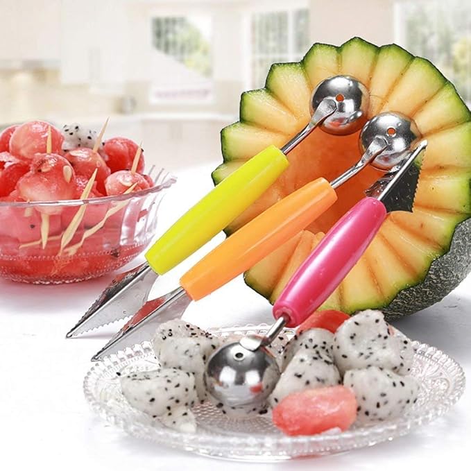 Multifunctional 2-in-1 Dig Scoop & Carving Fruit Knife