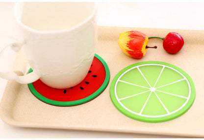 Silicone Fruit Coasters Tea Cup Mats Set Of 6