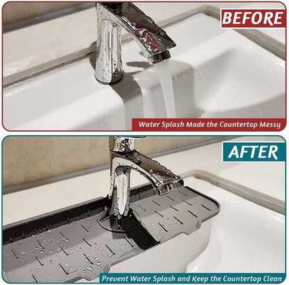 Silicone Kitchen Sink Splash Guard – Faucet Water Splash Catcher Mat