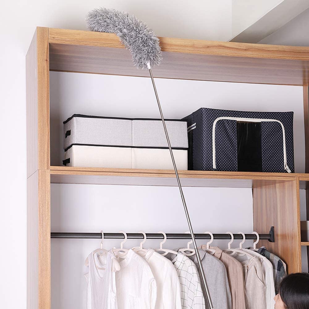 Extendable Stainless Steel Microfiber Duster with Long Handle (100cm)