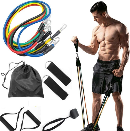 11-Pcs Resistance Bands Set for Yoga, Pilates & Gym Workout