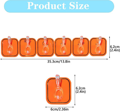 6-Row Self-Adhesive Wall Hook Organizer | Strong Sticky Transparent Multi-Hook for Kitchen, Bathroom & Wardrobe