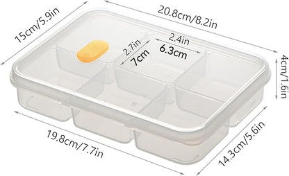 6-Compartment Food Storage Tray with Lid