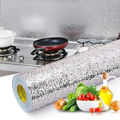 Aluminum Foil Kitchen Oil-Proof Waterproof Self-Adhesive Sticker 60Cm x 2M