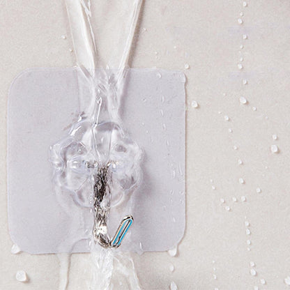 Transparent Self-Adhesive Wall Hooks Waterproof Heavy-Duty 10Kg