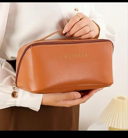 Large Capacity Waterproof Leather Cosmetic Bag