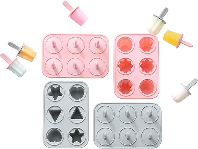 Kids Silicone Ice Cream Mold Tray with Handle