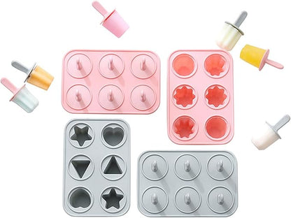 Kids Silicone Ice Cream Mold Tray with Handle