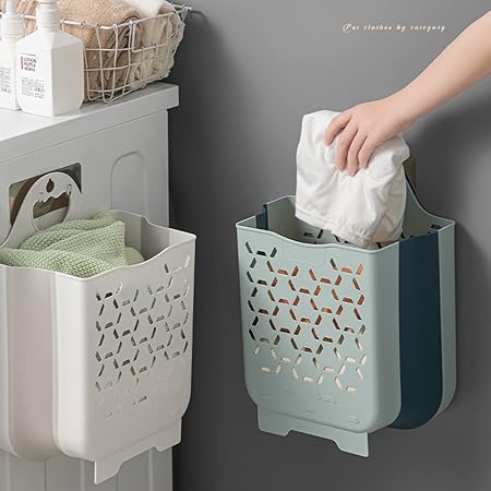 Wall Mounted Foldable Laundry Basket Organizer