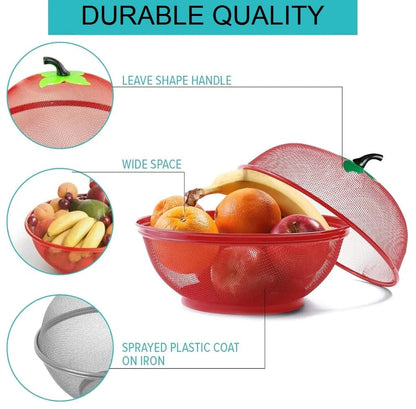 Mesh Fruit Storage Basket with Pest Cover