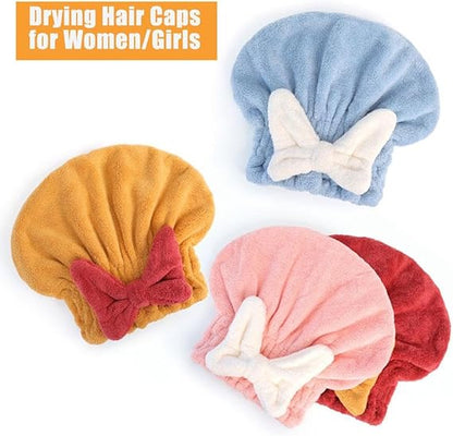 Super Absorbent Hair Towel Wrap – Quick Dry Coral Velvet Hair Cap